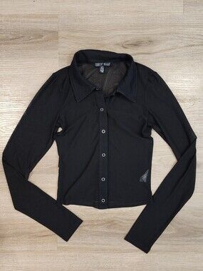 Dolls Kill Current Mood Mesh Button Down Shirt